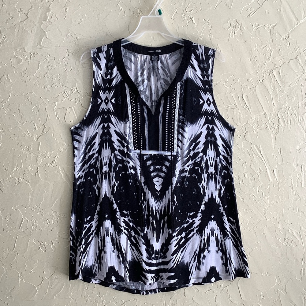 RXB Black and White Graphic Tank Top